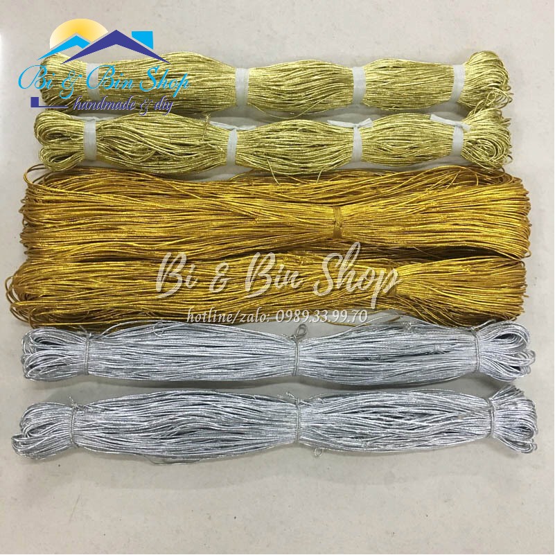 Bó 300g Dây Thun Kim Tuyến 1mm May Trang Phục, Làm Phụ Kiện Thời Trang, Làm Dây Treo Thẻ Các Loại