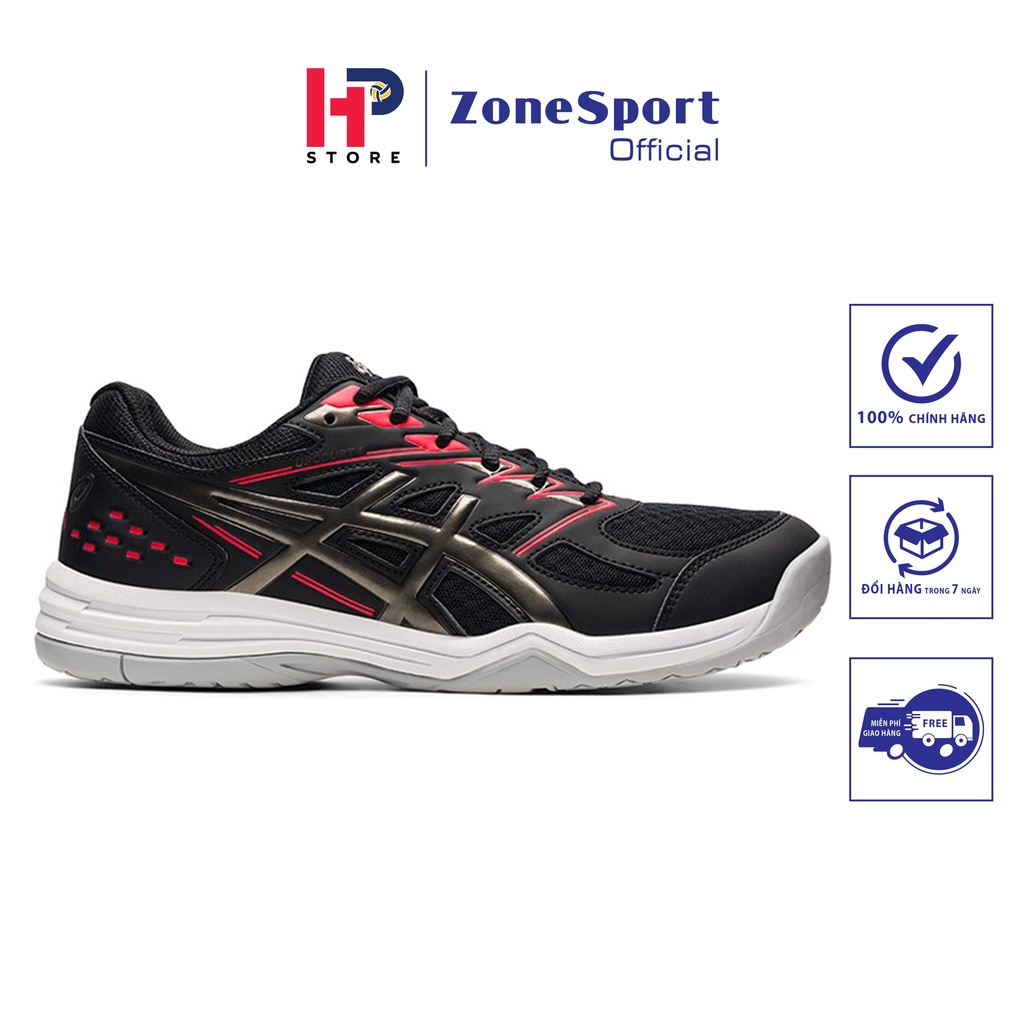 Giày Asics Upcourt 4 Đen - Giày Chuyên Bóng Chuyền, Cầu Lông, Tennis bật nhảy êm, giảm sốc, thoáng khí, độ bền cao