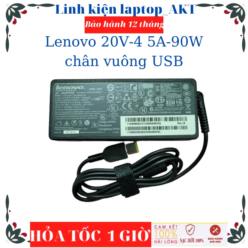 Sạc Laptop Lenovo 20V-4.5A-90W chân USB IdeaPad Flex 10 ThinkPad T431s X1 Carbon IdeaPad Yoga 11 11S 13 G510S G510