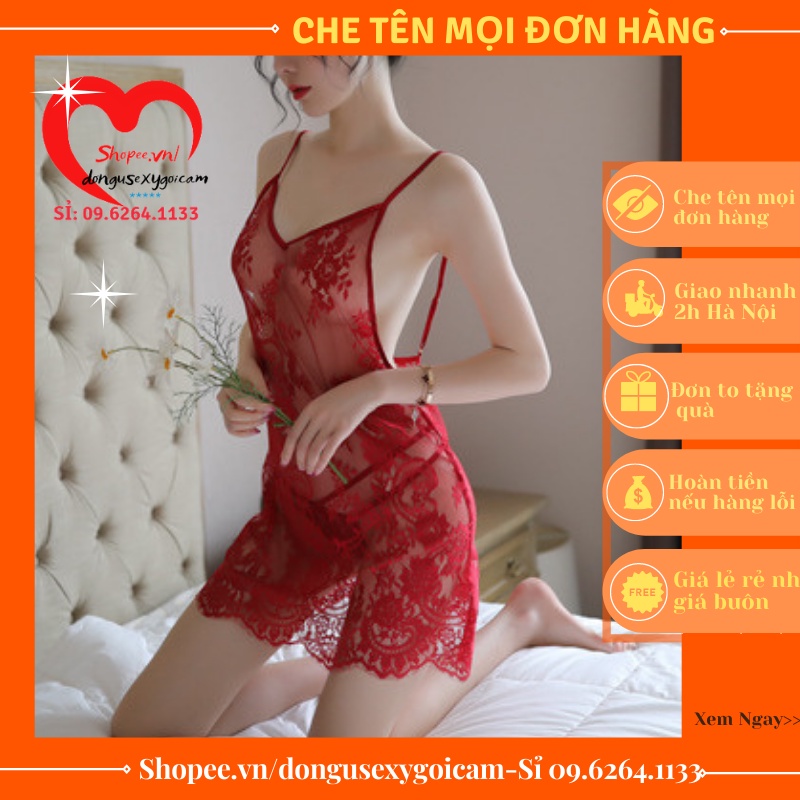 Đồ ngủ sexy nữ gợi cảm xuyên thấu -Váy ngủ 2 dây siêu mỏng sexy kèm quần lọt khe- SEXY REN HOA XUYEN THẤU GIÁ RẺ | BigBuy360 - bigbuy360.vn