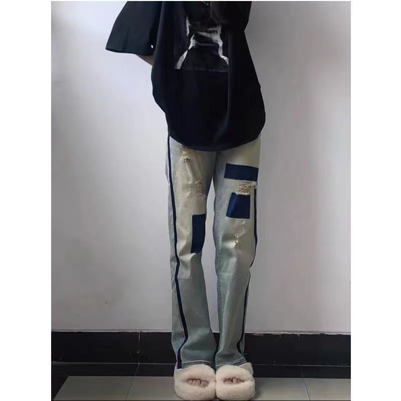 ☼Quần Jeans Dài Rách Gối Màu Sắc Thời Trang Dành Cho Nữ