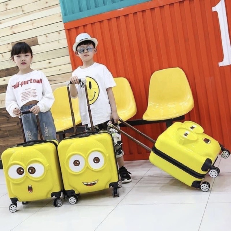 VALI KÉO VỊT VÀNG MINION THỎ HỒNG TRẺ EM NHIỀU MẪU CHO BÉ HÀNG NHỰA ABS CAO CẤP chống va đập trầy xước