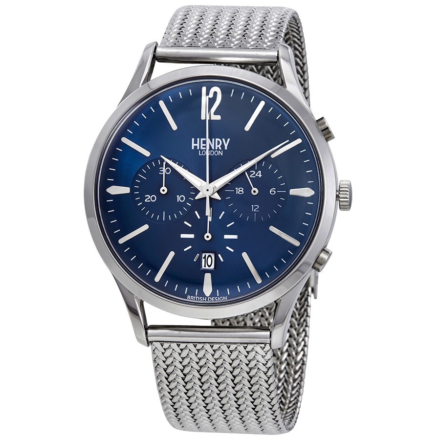 ĐỒNG HỒ NAM HENRY LONDON KNIGHTSBRIDGE CHRONOGRAPH HL41-CM-0037 BLUE DIAL - SIZE 41MM - FULLBOX