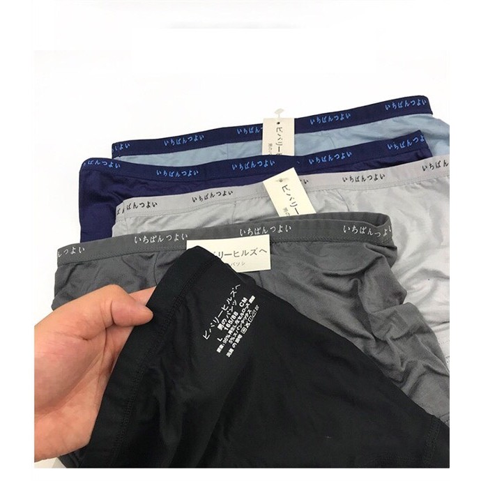 [Hộp 4 Chiếc] Quần Lót Boxer Coton Xuất Nhật - Quần Xì Đùi Nam Cotton Thun Dệt Cao Cấp QN01