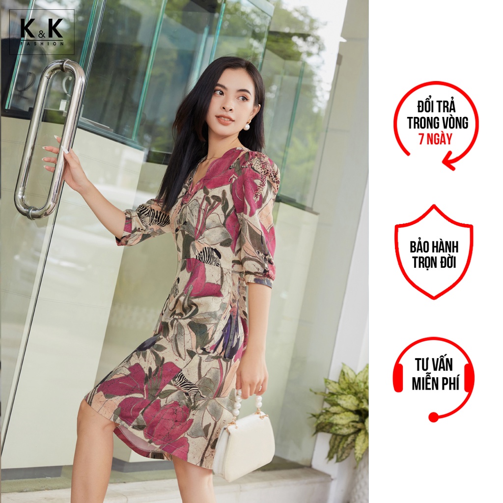 Đầm Công Sở Nữ Tay Lỡ K&K Fashion KK106-09 Dáng Chữ A