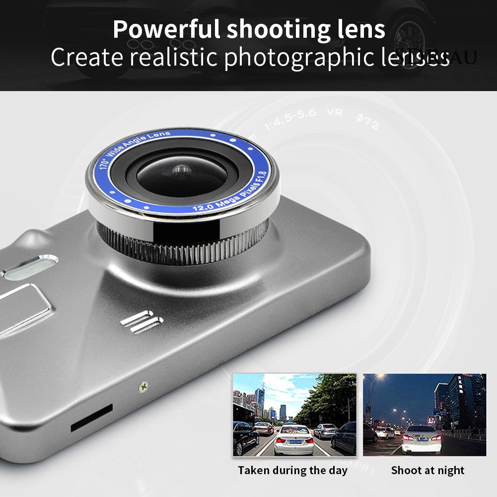 Camera hành trính ống kính kép 3.6 Inch Hd 1080p 170 độ chuyên dụng cho xe hơi