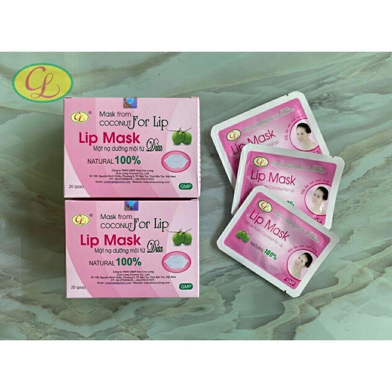 Mặt nạ dừa Cửu Long dành cho môi hộp 20 gói