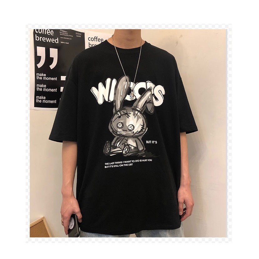 Áo thun tay lỡ form rộng ESTINI áo thun Unisex nữ nam chất cotton vải dày GẤU WISOOS