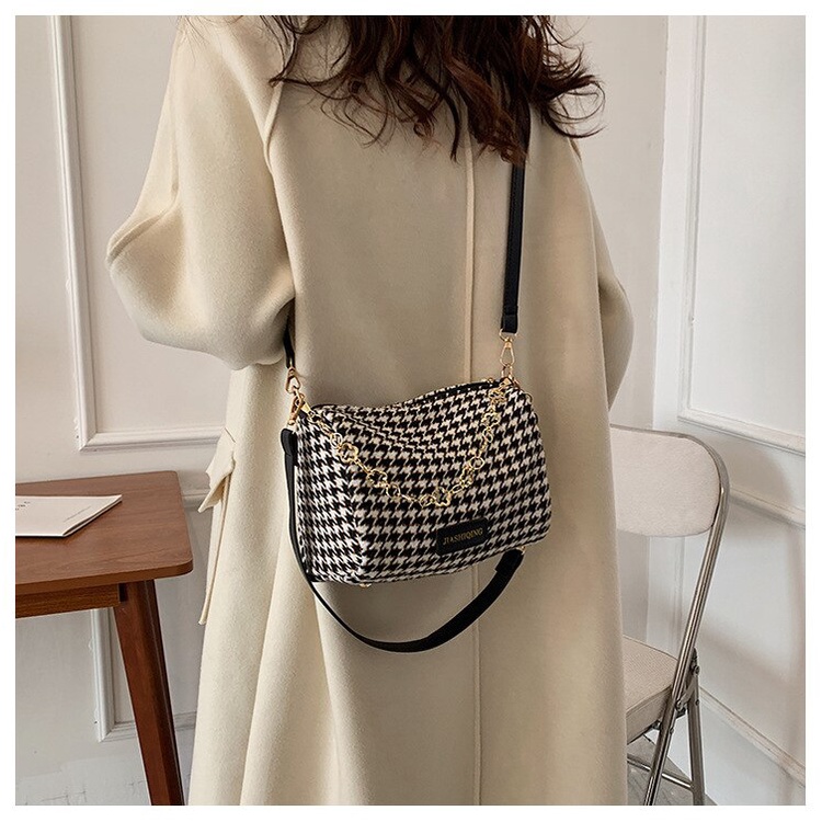 Túi JASMIN NOIR canvas có dây xích đeo vai thời trang nữ