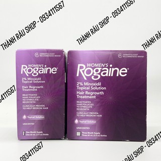 [Hàng Mỹ] Hỗ Trợ Mọc Tóc Dạng Nước Cho Nữ Women's Rogaine 2% Minoxidil Bộ 3 chai x 60ml