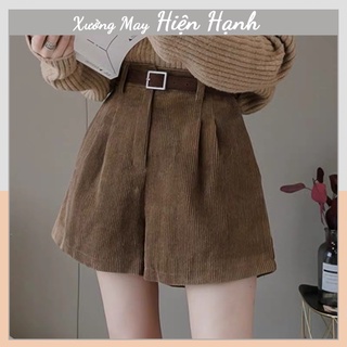 Quần short nhung kèm thắt lưng Hiện Hạnh combo quà tặng kẹo