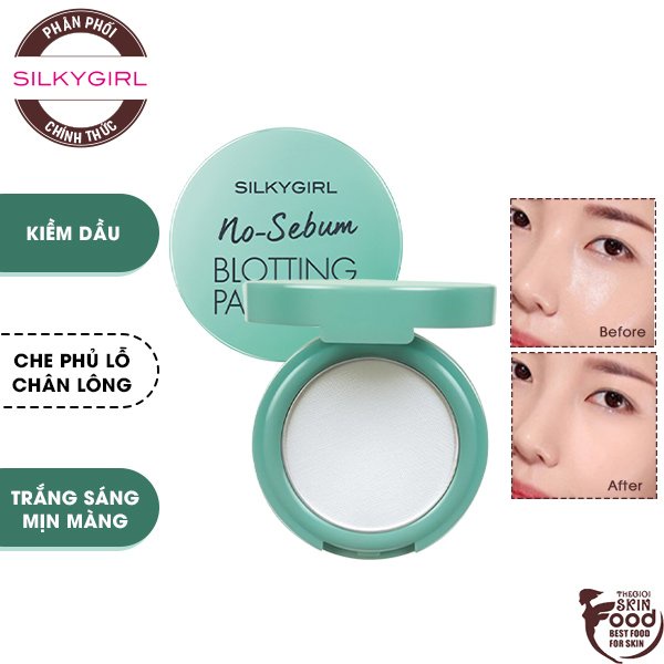 Phấn Phủ Khoáng Dạng Nén Kiềm Dầu Vượt Trội SilkyGirl No Sebum Blotting Pact 7g