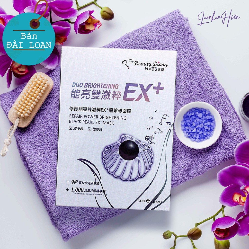 [Bill Đài] NGUYÊN HỘP MẶT NẠ MY BEAUTY DIARY 06 MIẾNG ❤ MY BEAUTY DIARY REPAIR POWER BRIGHTENING BLACK PEARL EX+ MASK