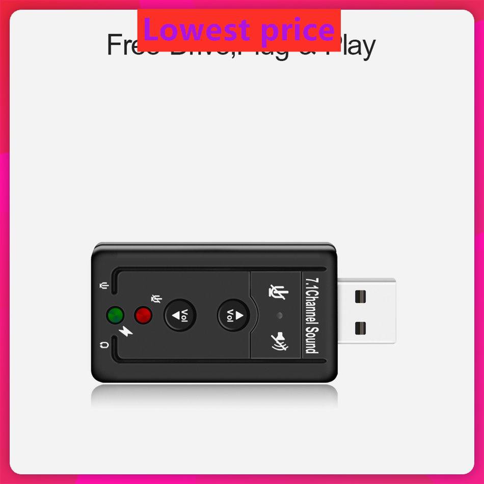 7.1 External USB Sound Card USB To Jack 3.5mm Headphone Digital Audio Adapter