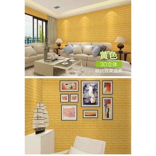 Decal xốp 3D dán tường giả gạch