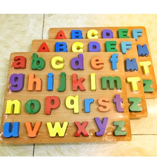 (Hàng Việt Nam) Bảng Chữ Cái Tiếng Anh Bằng Gỗ siêu đẹp cho bé yêu
