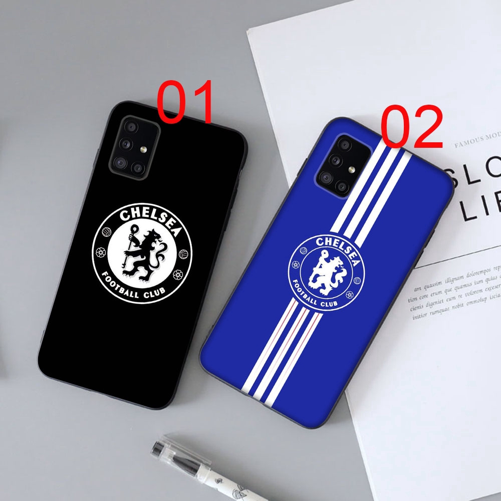 Ốp điện thoại mềm viền đen hình câu lạc bộ Chelsea cho SAMSUNG GALAXY A11 A21 A41 A51 A71 A81 A91