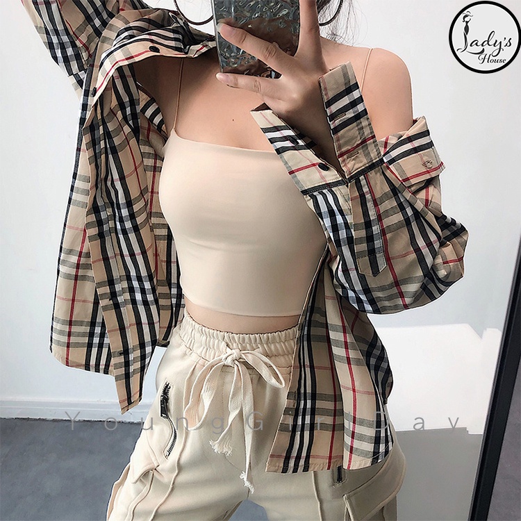 Áo 2 Dây Cotton Croptop Dáng Ôm Sợi Bún Không Đệm Kiểu Co Giãn Tốt Nữ Thoáng "ÁO 2 DÂY" | BigBuy360 - bigbuy360.vn