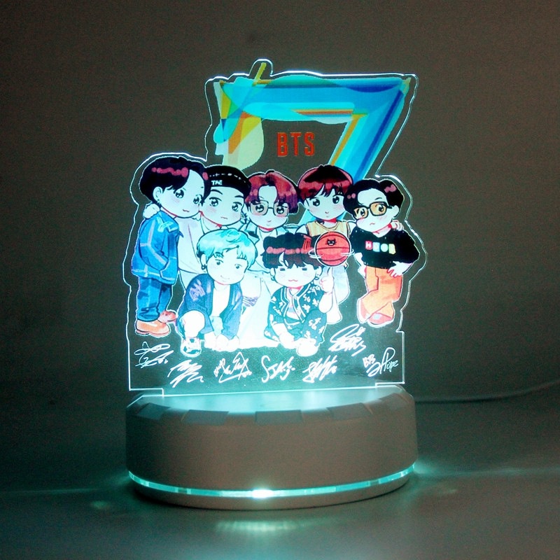 Đèn Led Nhiều Màu Hình Nhóm Nhạc Bts Thẻ