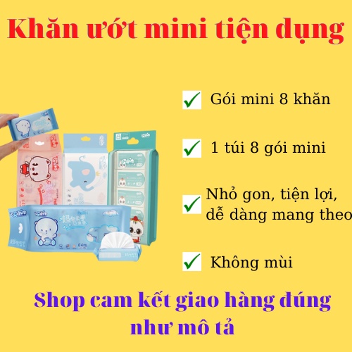 Khăn ướt mini, giấy ướt cao cấp bỏ túi, tiện lợi, dễ dàng sử dụng