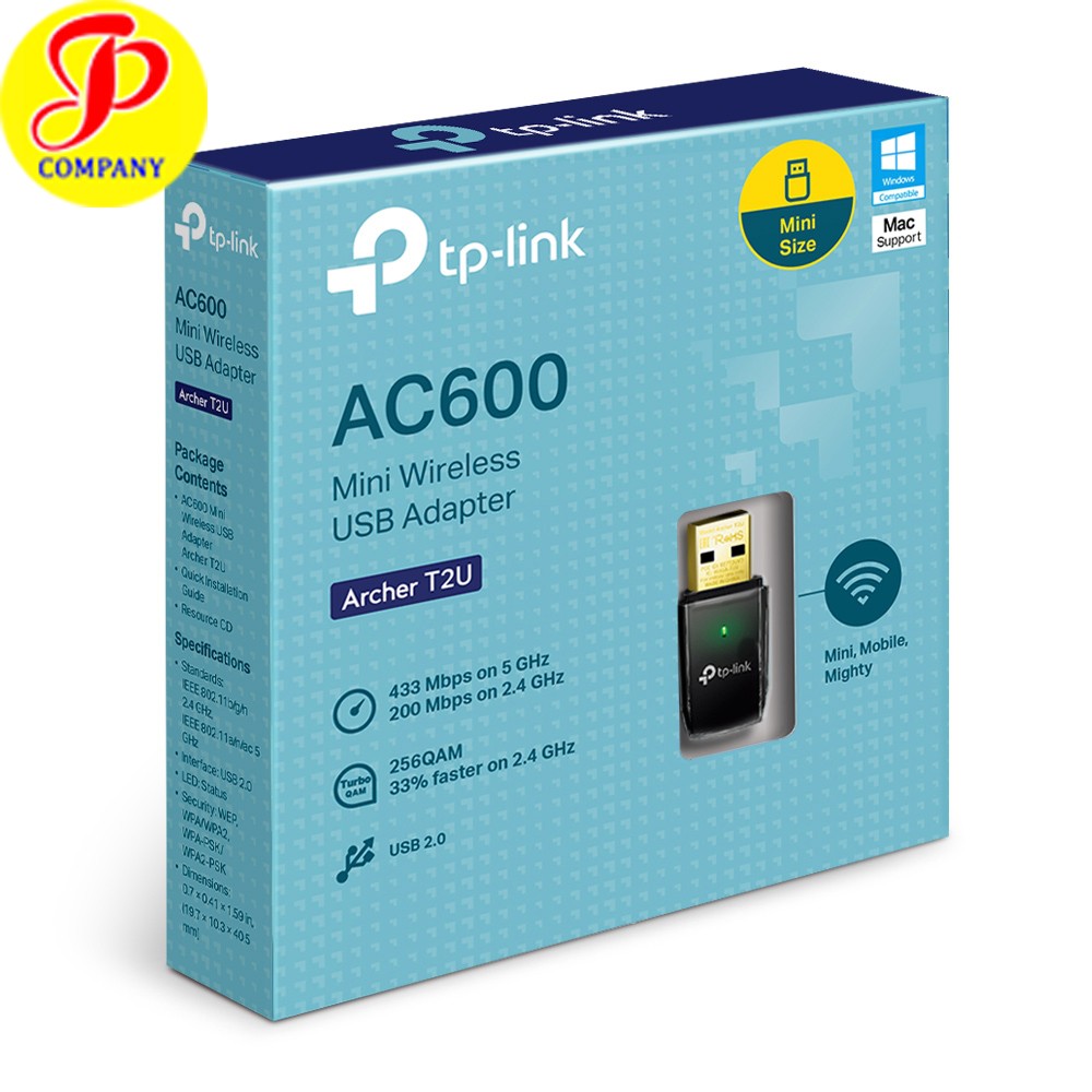 Thiết bị thu sóng wifi cổng USB TP-Link Archer T2U chuẩn AC600 - Hàng chính hãng, mới 100%, bảo hàng 2 năm | BigBuy360 - bigbuy360.vn