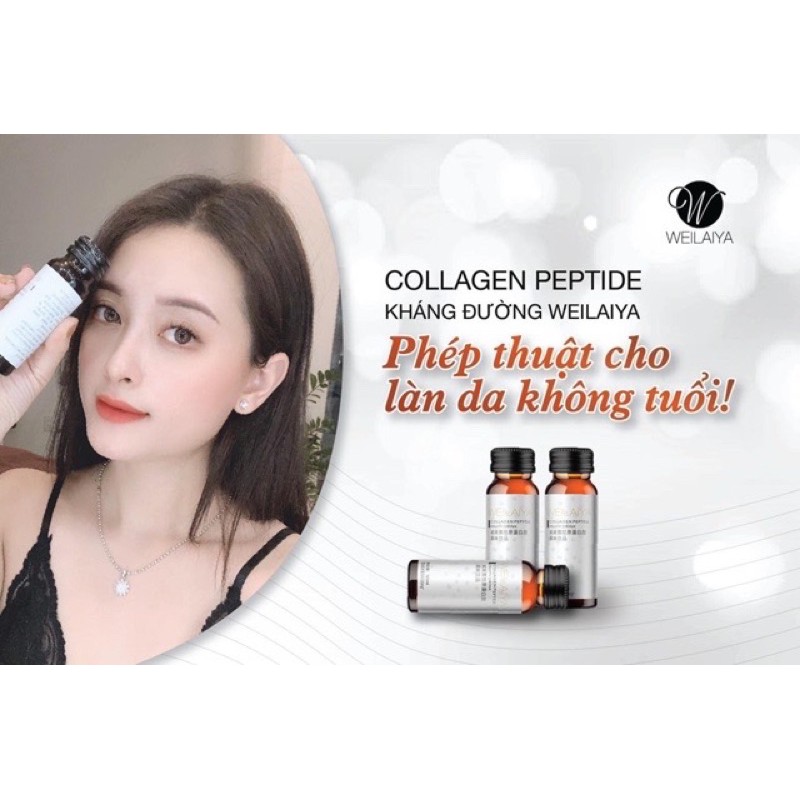 Collagen Nước Kháng Đường Weilaiya Chính Hãng collagen uống chống lão hoá giữ mãi thanh Xuân hộp 8 chai 50ml