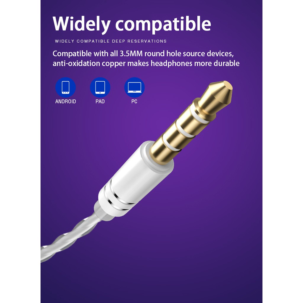 Tai Nghe Nhét Tai Jack 3.5mm Giảm Tiếng Ồn Có Micro Tiện Dụng