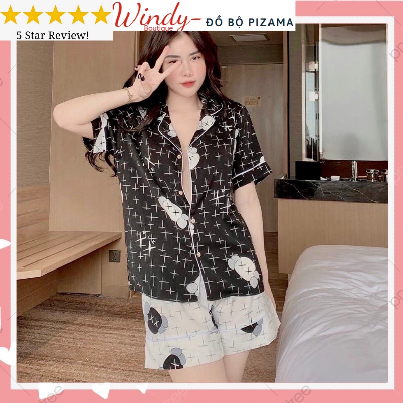 Đồ bộ mặc nhà đùi Pijama chất lụa mango dày dặn, mềm mát - Freesize dưới 62kg
