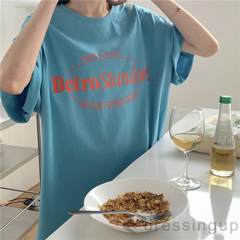 Áo Thun Nữ Tay Ngắn Dáng Rộng In Chữ Cá Tính