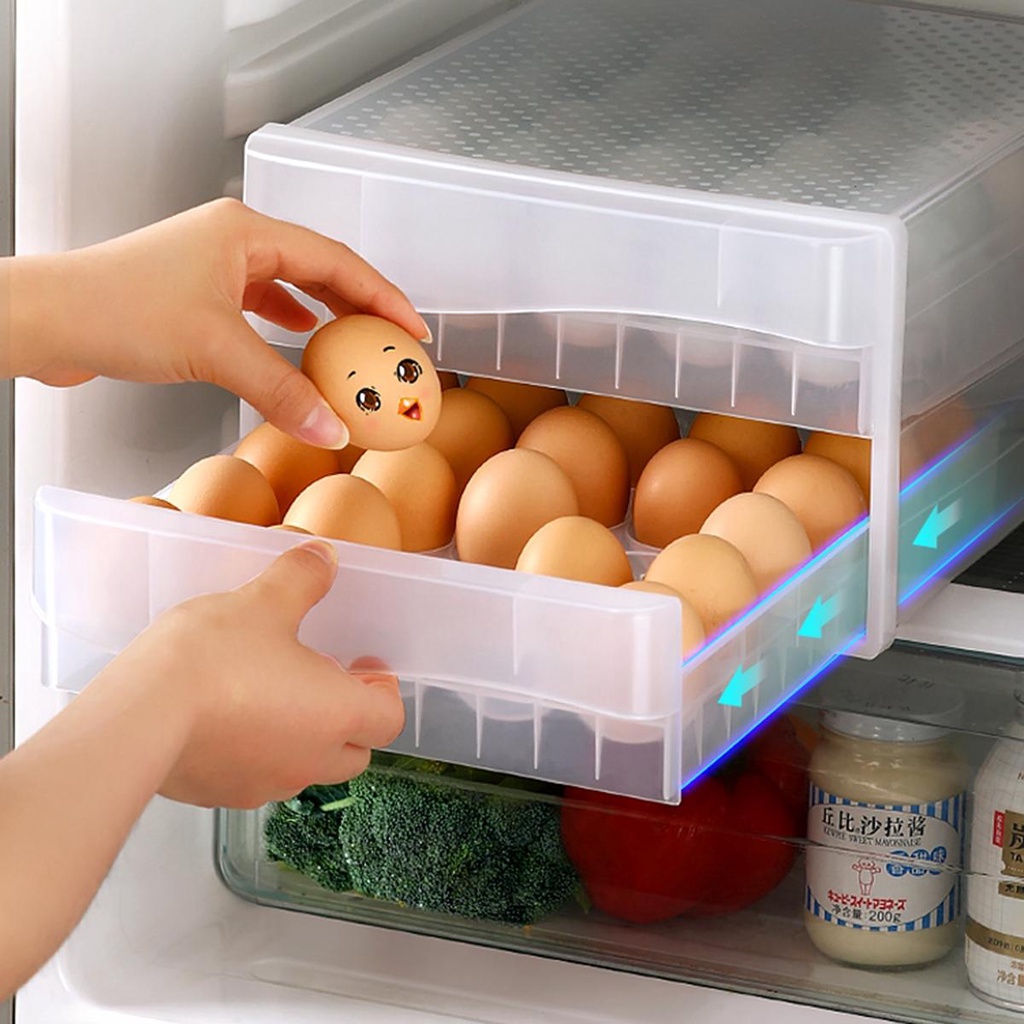 Hộp Nhựa Trong Suốt Đựng Trứng Để Tủ Lạnh Tiện Dụng Giá Đỡ