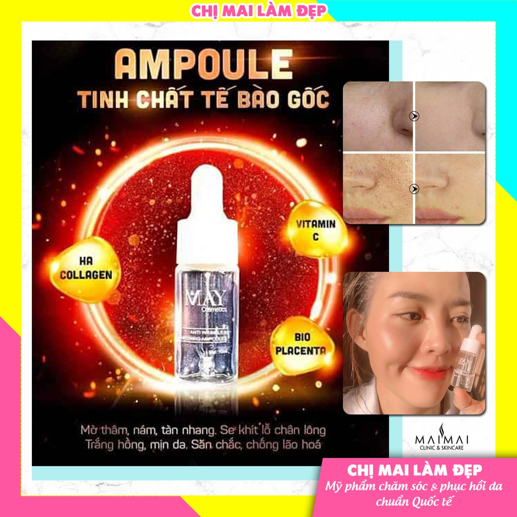 Ampoule Tế Bào Gốc Vitamin C - Phục Hồi Mờ Thâm, Nám, Tàn Nhang, Se Khít Lỗ Chân Lông - MAY cosmetics