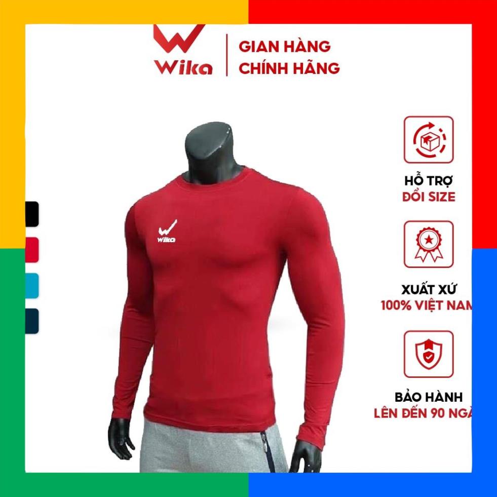 Áo Thể Thao Giữ Nhiệt WIKA Thiết Kế Ôm Body, Chất Cotton Mềm Mịn, Có Độ Co Giãn Thoải Mái Khi Vận Động Nhiều Màu AOBODY
