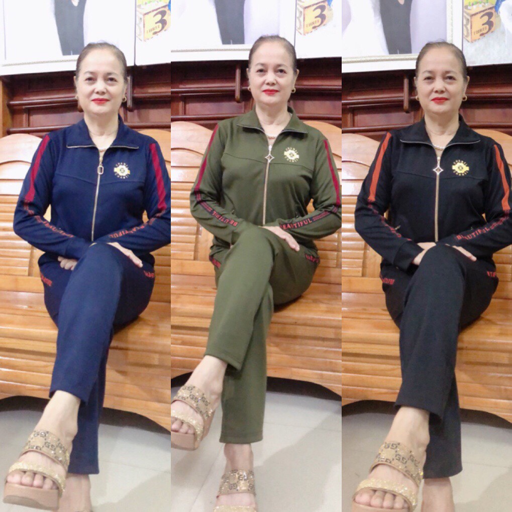 Bộ đồ trung niên thu đông nữ chất thun Umi cao cấp