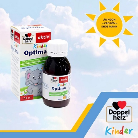 Siro Bổ Sung Vitamin, Khoáng Chất Giúp Ăn Ngon, Tăng Sức Đề Kháng Cho Bé Từ 1 Tuổi Kinder Optima Doppelherz 100ml