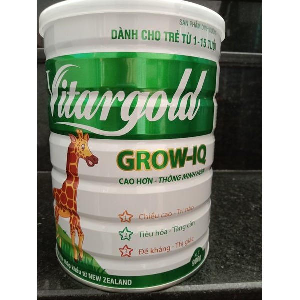 Sữa bột Vitargold 900g dành cho trẻ từ 1-15 tuồi giúp trẻ tăng trưởng chiều cao, sức đề kháng