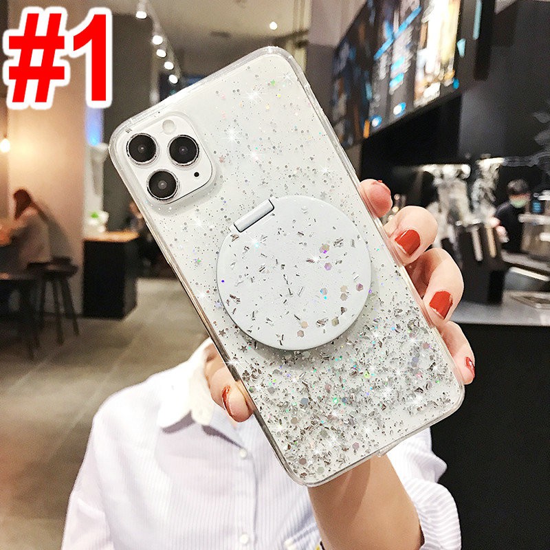 Ốp điện thoại gắn gương họa tiết ngôi sao lấp lánh cho iPhone SE 2020 11 Pro Max X Xr Xs Max 5 5s 6 6s 7 8 Plus | BigBuy360 - bigbuy360.vn