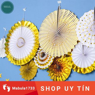Bộ quạt giấy các màu trang trí sinh nhật, trang trí các sự kiện