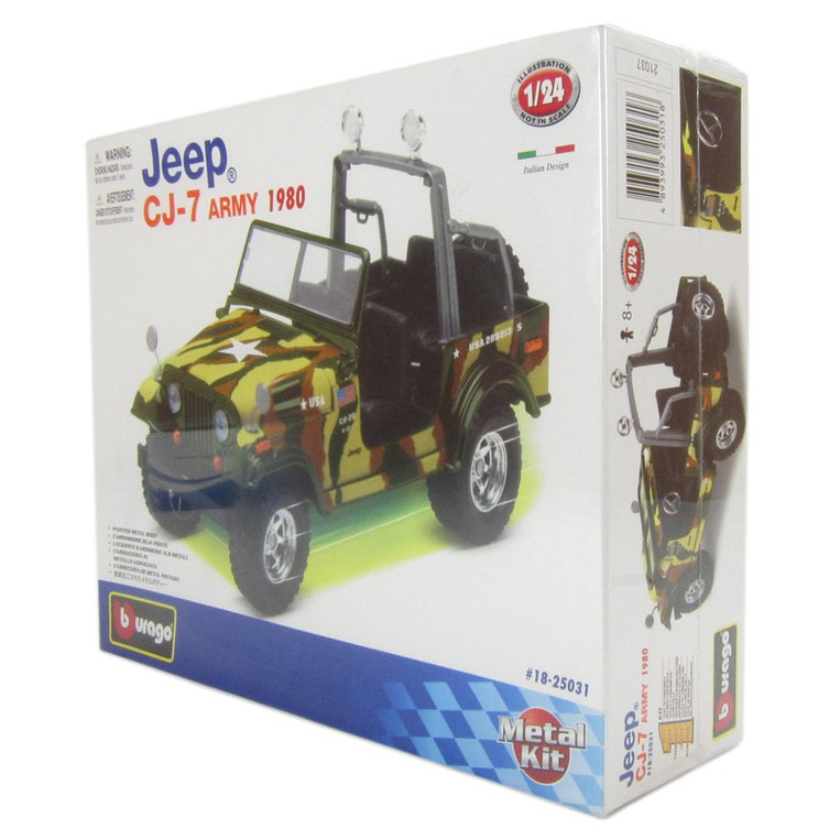 Mô Hình Xe Jeep Cj-7 Army 1980 Tỉ Lệ 1: 24 Burago