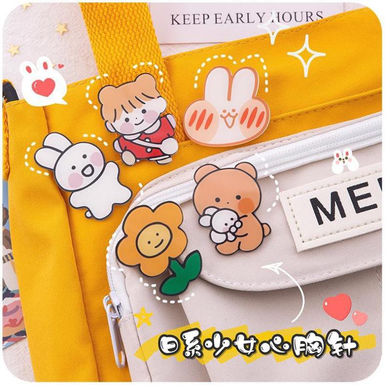 💕Sticker  balo, cặp, túi đeo dễ thương - Huy hiệu gấu thỏ dán - PK009💕