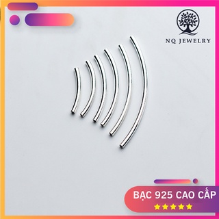 Charm S925 hình ống trơn dài