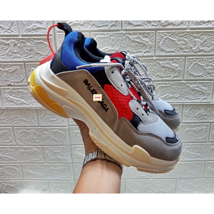 [Tặng tất + freeship] GIÀY BALENCIAGA Triple S thể thao nam nữ sneaker cao cấp đỏ xám chữ thêu, size 36-43....