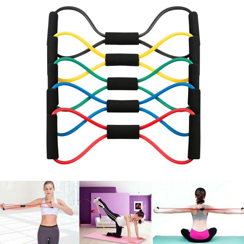 Dây tập cơ ngực YOGA chính hãng SPORTY YGT2 hình số 8 chất liệu silicon đàn hồi hỗ trợ các bài tập dãn cơ, tập thể hình