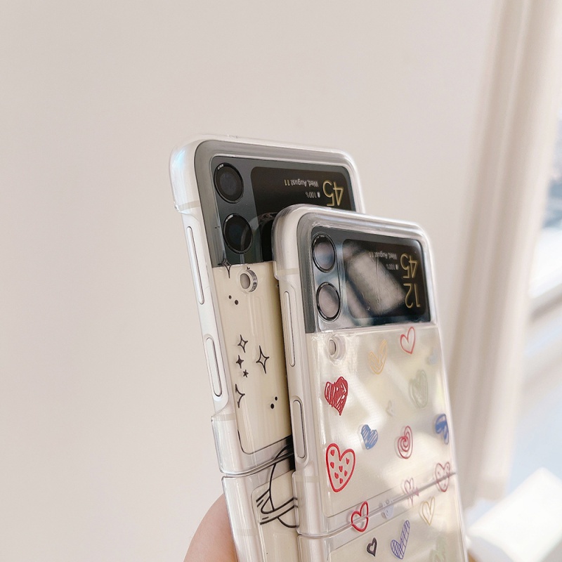 Ốp điện thoại hình vân da báo/ hoa thời trang chất liệu PC cứng cho Samsung Galaxy Z Flip 3
