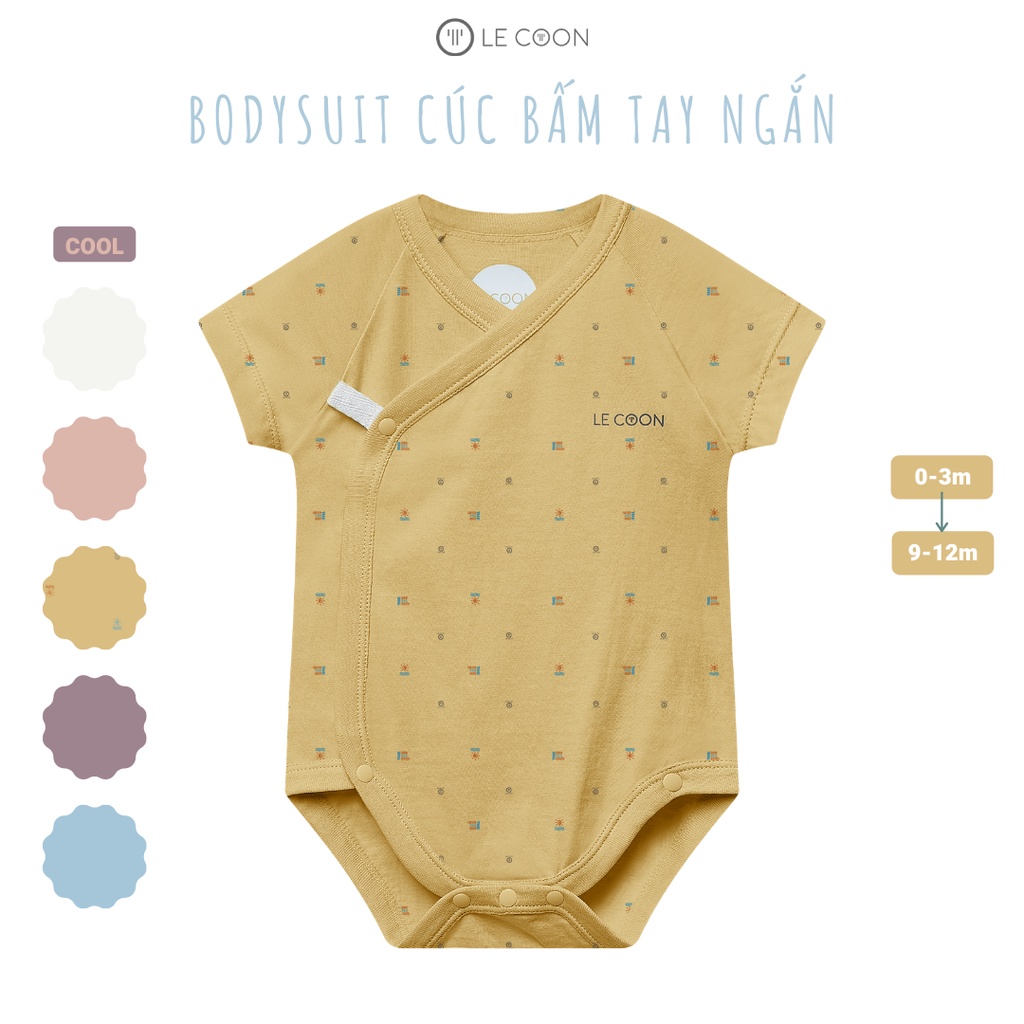 LE COON | Bộ Bodysuit Cúc Bấm Tay Ngắn | COOL | 0-3 tuổi