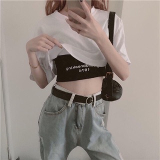 Set áo crop kèm ba lỗ ulzzang siêu hot