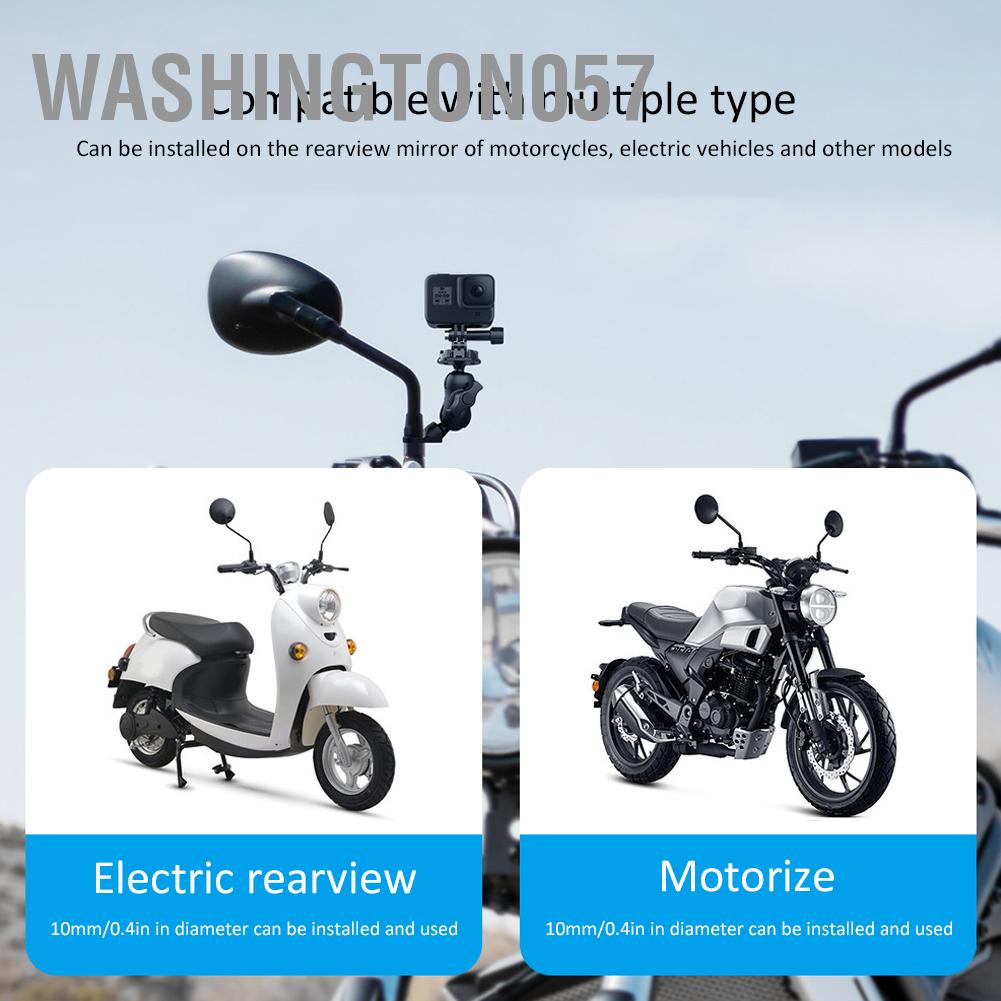 Có thể bán buônTELESIN Xoay 360 độ Xe máy Gương chiếu hậu Hỗ trợ Kẹp Chân đế Camera Chuyển động Washington057 Hàng giao ngay