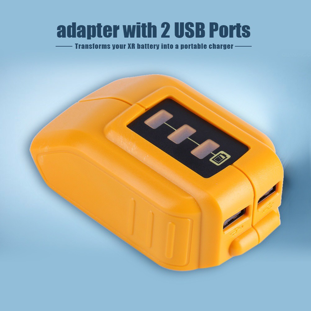 Bộ chuyển đổi pin lithium thành cục sạc di động TG-DWT màu vàng với 2 cổng USB đầu ra tiện dụng