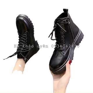 bốt cao cổ dây buộc khoá kéo