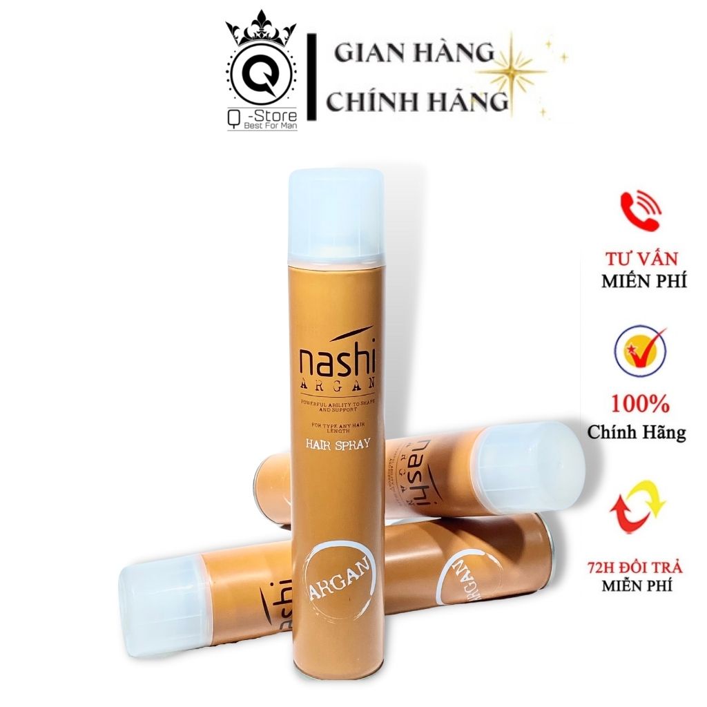 Xịt Giữ Nếp Tóc NASHI ARGAN , Gôm xịt Tóc giữ nếp, tạo độ phồng và cố định kiểu tóc