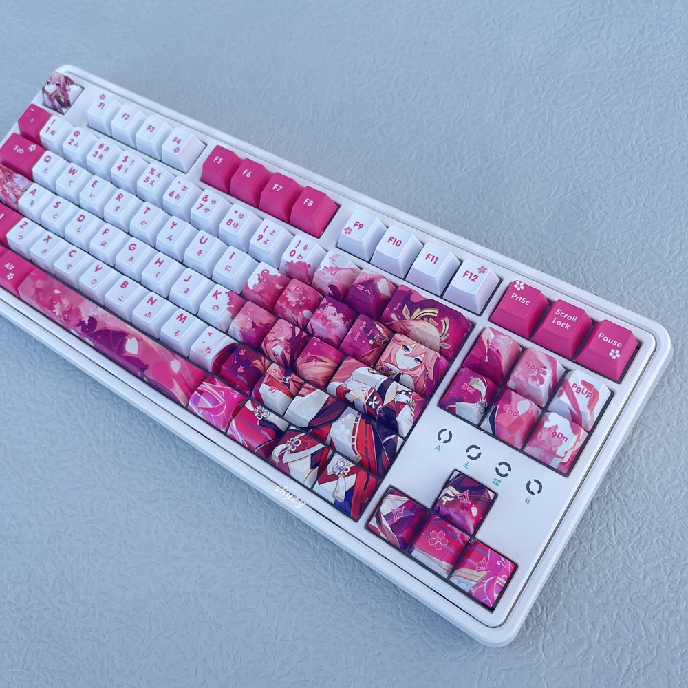 128 phím Genshin Impact Yae Miko Keycaps Cherry Profile Anime PBT Dye Sub Bàn phím cơ học Keycap | BigBuy360 - bigbuy360.vn